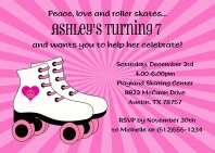 Roller Skating Birthday Party Invitations
