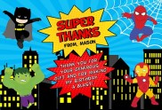 Superhero Thank You Cards Personalized