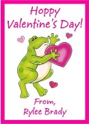 Valentine's Day Frog Personalized Crayon Box Labels